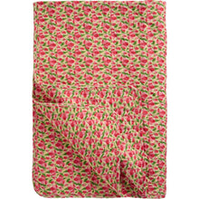 Załaduj obraz do przeglądarki galerii, Kołdra , narzuta beżowa z czerwonymi i jasnoróżowymi kwiatami z wypełniebiem Ib Laursen