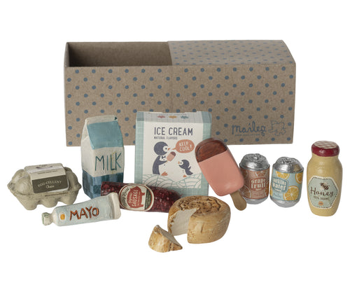 Akcesoria dla Myszek- pudełko z zakupami Miniature grocery box Maileg