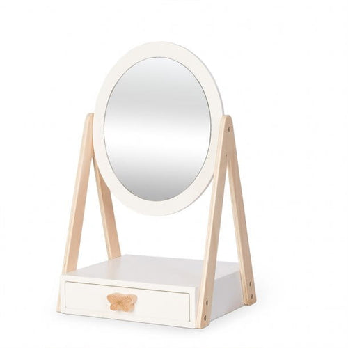 Toaletka drewniana dla dziewczynki z lustrem biała by Astrup