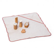 Załaduj obraz do przeglądarki galerii, Zestaw do pielegnacji lalek, 7 częsciowy drewniany Mamameo