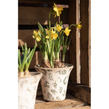 Załaduj obraz do przeglądarki galerii, Doniczka ceramiczna zielono beżowa 17 x 15 cm retro Clayre Eef