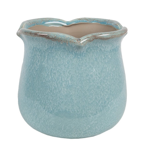 Doniczka ceramiczna niebieska 15 cm retro Clayre Eef