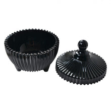 Załaduj obraz do przeglądarki galerii, Szklany czarny pojemnik , cukiernica retro 9 x 12 cm Clayre & Eef