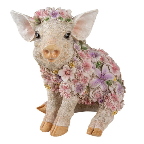 Figurka świnka w kwiatach wiosenna Clayre Eef