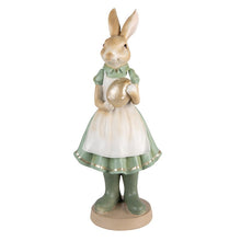 Załaduj obraz do przeglądarki galerii, Figurka Królik wielkanocny 40 cm zielony retro Clayre Eef