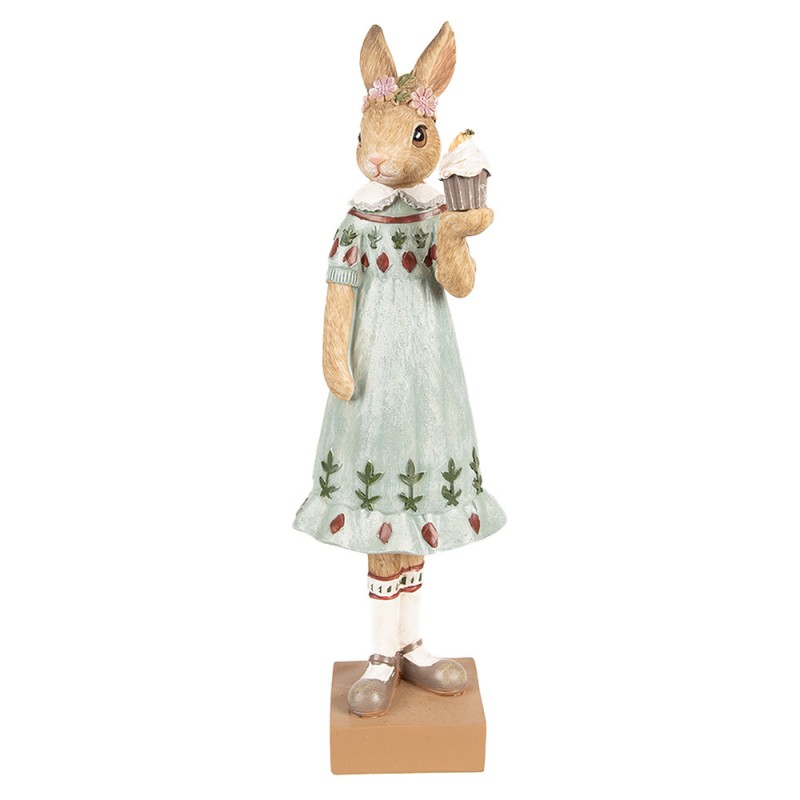 Figurka królik miętowy 28 cm ozdobny wielkanoc Clayre Eef