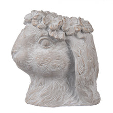 Załaduj obraz do przeglądarki galerii, Doniczka kamienna głowa Królika 22 cm L Clayre & Eef