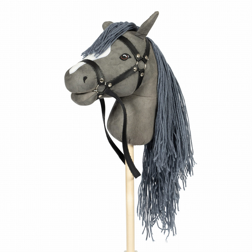 Hobby Horse - Koń na kiju, szary z otwartą buzią- by Astrup N2024
