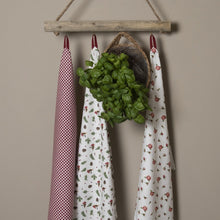 Załaduj obraz do przeglądarki galerii, Ręcznik kuchenny bawełniany biało czerwona kratka country Clayre Eef