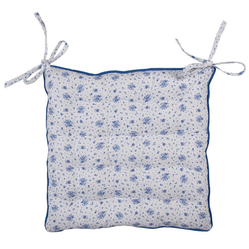 Poduszka na krzesło 40 x 40 cm niebieskie kwiatki Clayre Eef