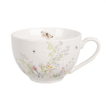 Załaduj obraz do przeglądarki galerii, Filiżanka z podstawkiem porcelanowa wiosenne kwiaty 250 ml Clayre Eef