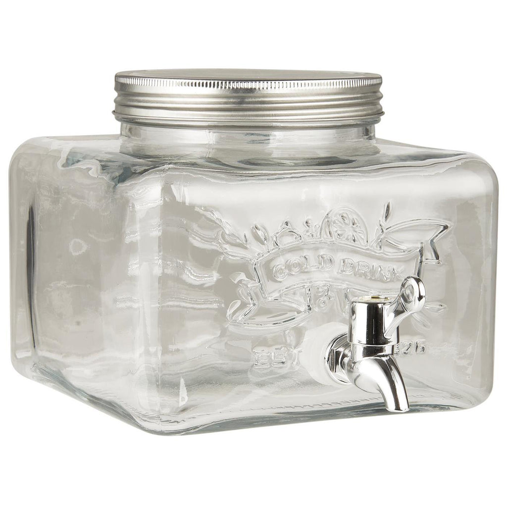 Dystrybutor napojów z metalową pokrywką, niski model 3,6 l szklany Ib Laursen