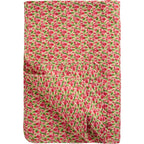 Kołdra , narzuta beżowa z czerwonymi i jasnoróżowymi kwiatami z wypełniebiem Ib Laursen
