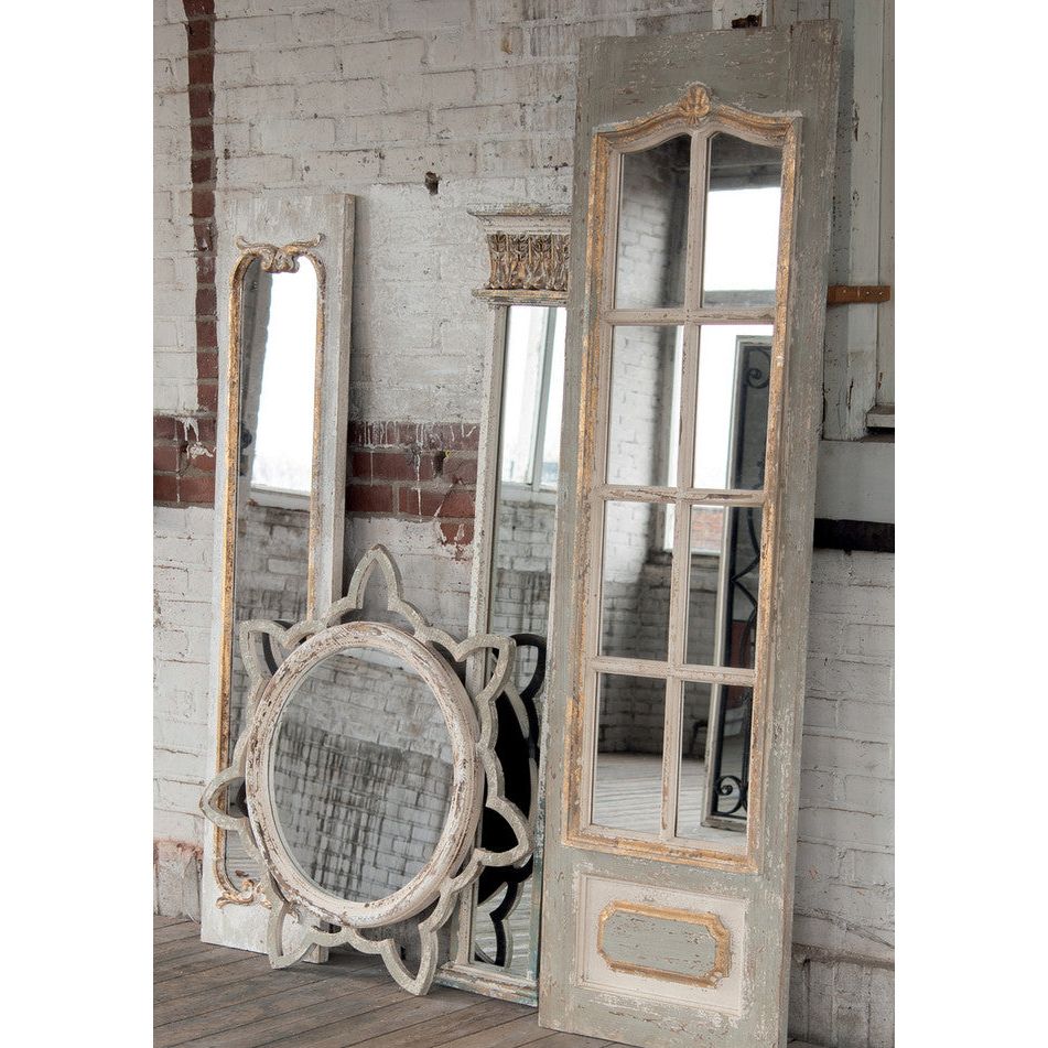 Lustro drewniane beżowe stylowe Maroko 86 cm Clayre Eef