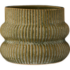 Doniczka z rowkami Postarzana zieleń S Ib Laursen