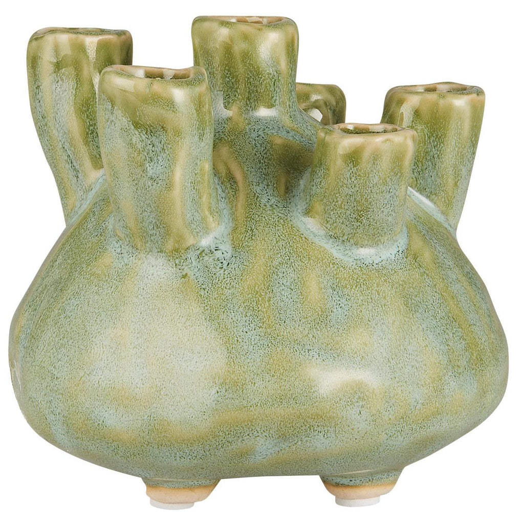 Wazon z 6 otworami Marina ceramiczny przydymiona zieleń Ib Laursen