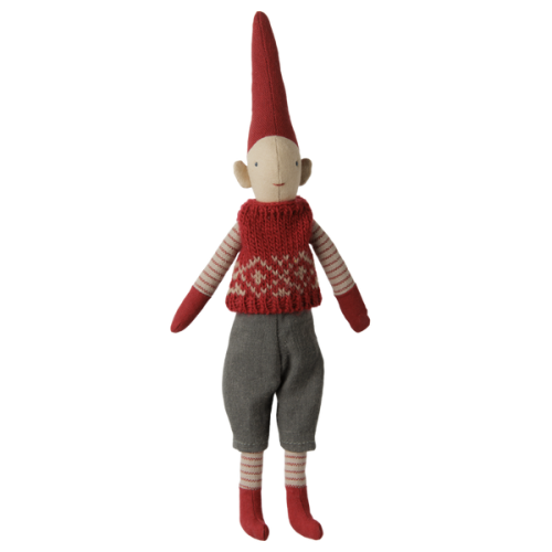 Pixy, Rozmiar 1 - Chłopiec - Red Knitted Vest Maileg