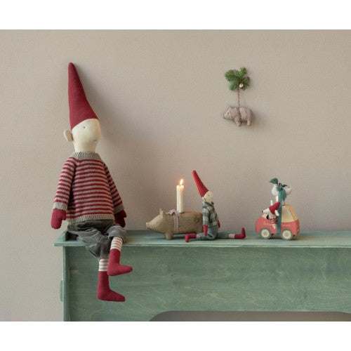 Maileg Myszka Christmas Mouse Little Sister In Car Box