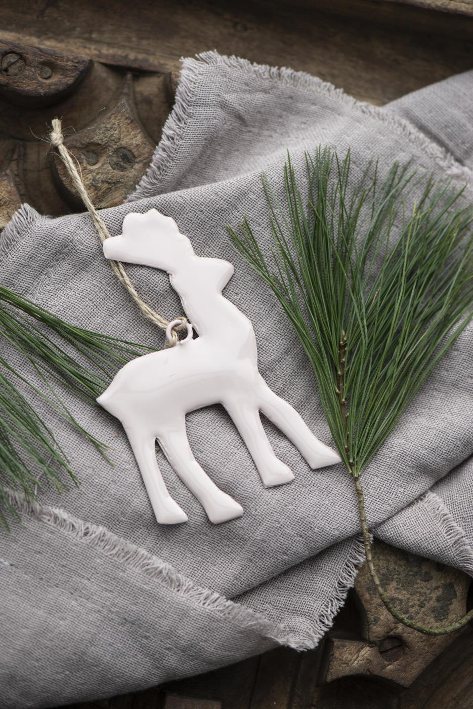 Renifer do zawieszenia na sznurku jutowym Ib Laursen