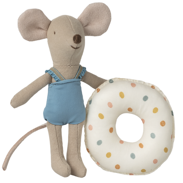 Myszka plażowa młodsza siostra z kołem w kolorowe kropki Maileg