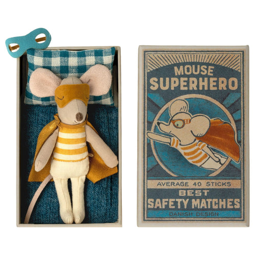 Maileg myszka Superbohater- Super hero mouse, Little brother in matchbox