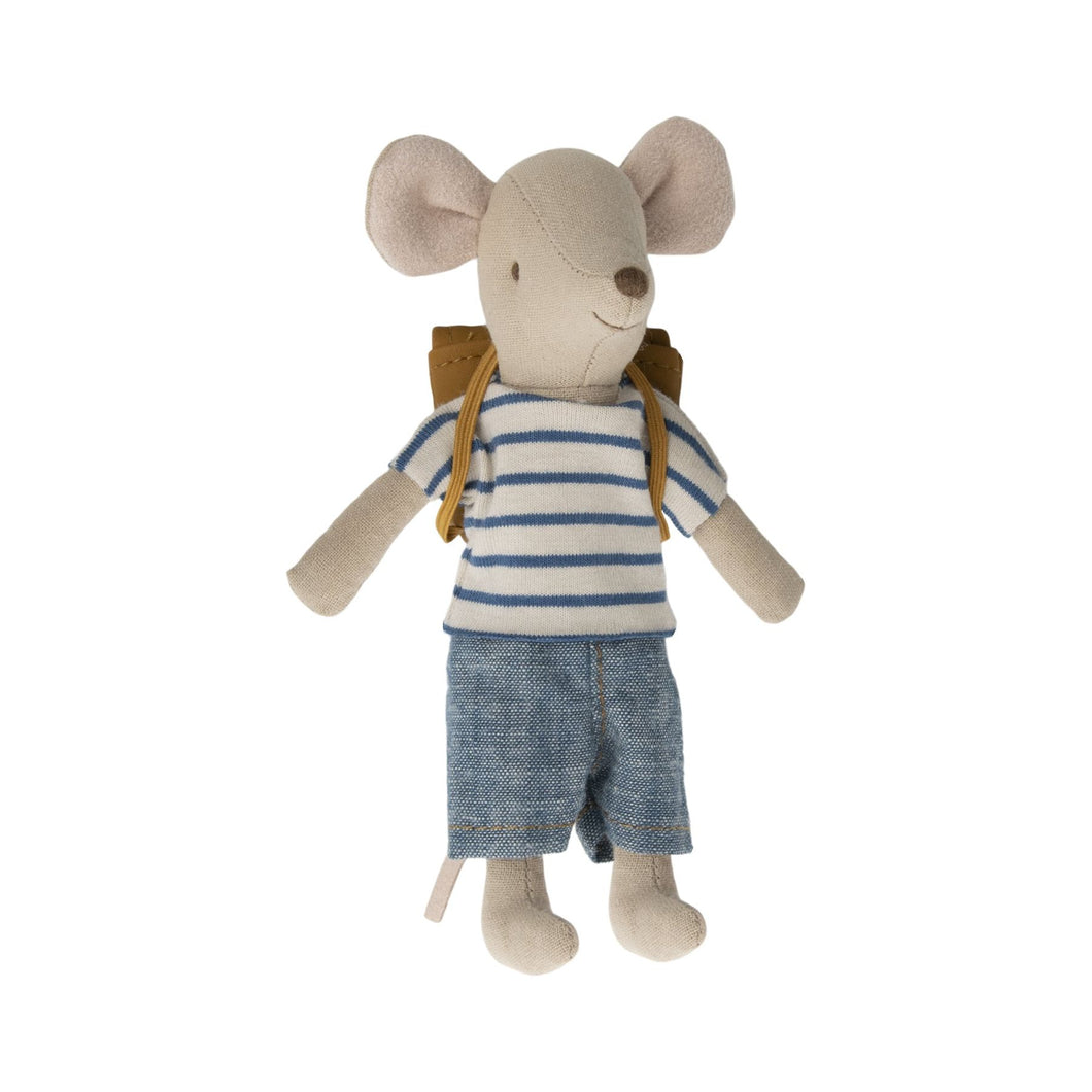 Maileg Myszka rowerzysta 13cm - Big Brother mouse with bag