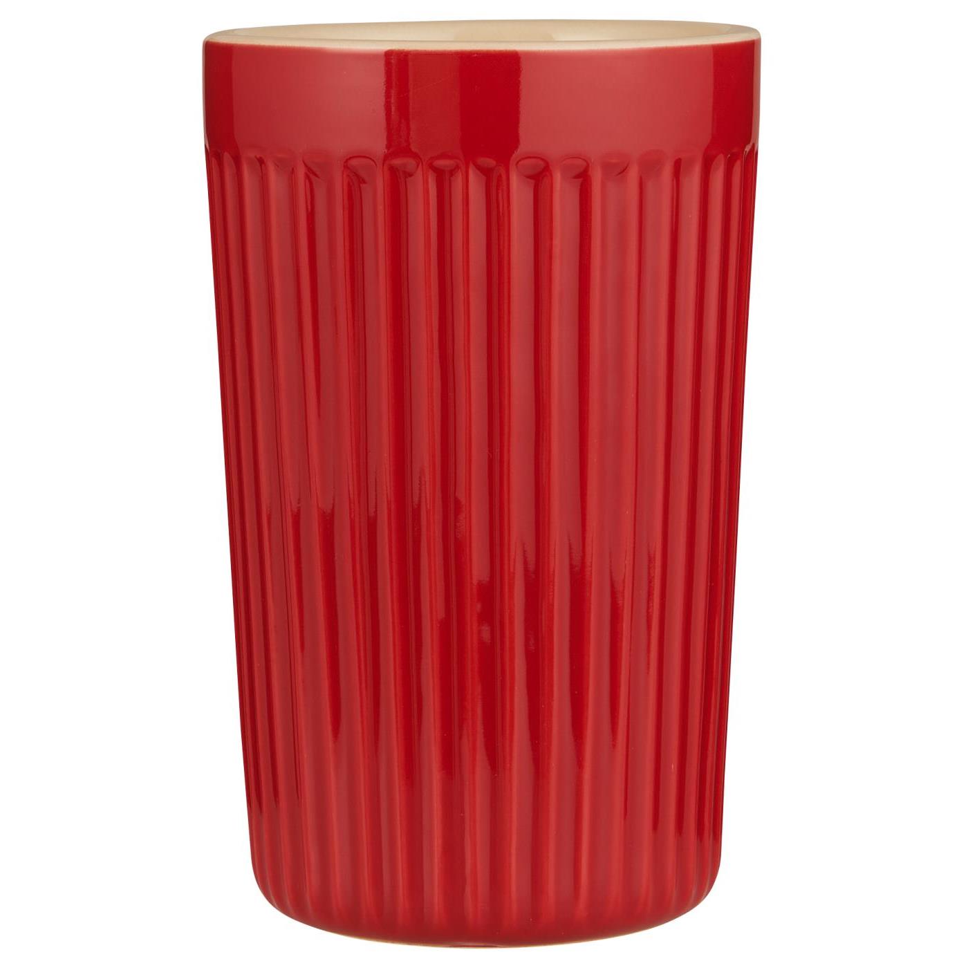 Kubek do kawy latte czerwony ceramiczny Truskawka Ib Laursen