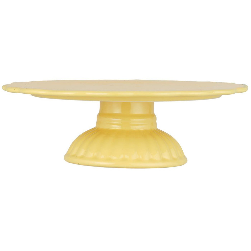 Talerz ceramiczny na nodze Mynte żółty na ciasto Lemonade Ib Laursen