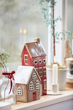 Domek ceramiczny Stillenat - lampion czerwone drzwi Ib Laursen