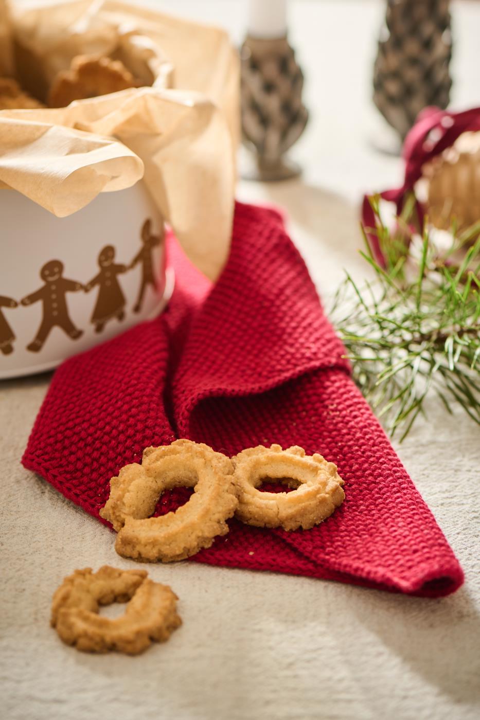 Ręcznik kuchenny dzianinowy czerwony Mynte Strawberry Ib Laursen