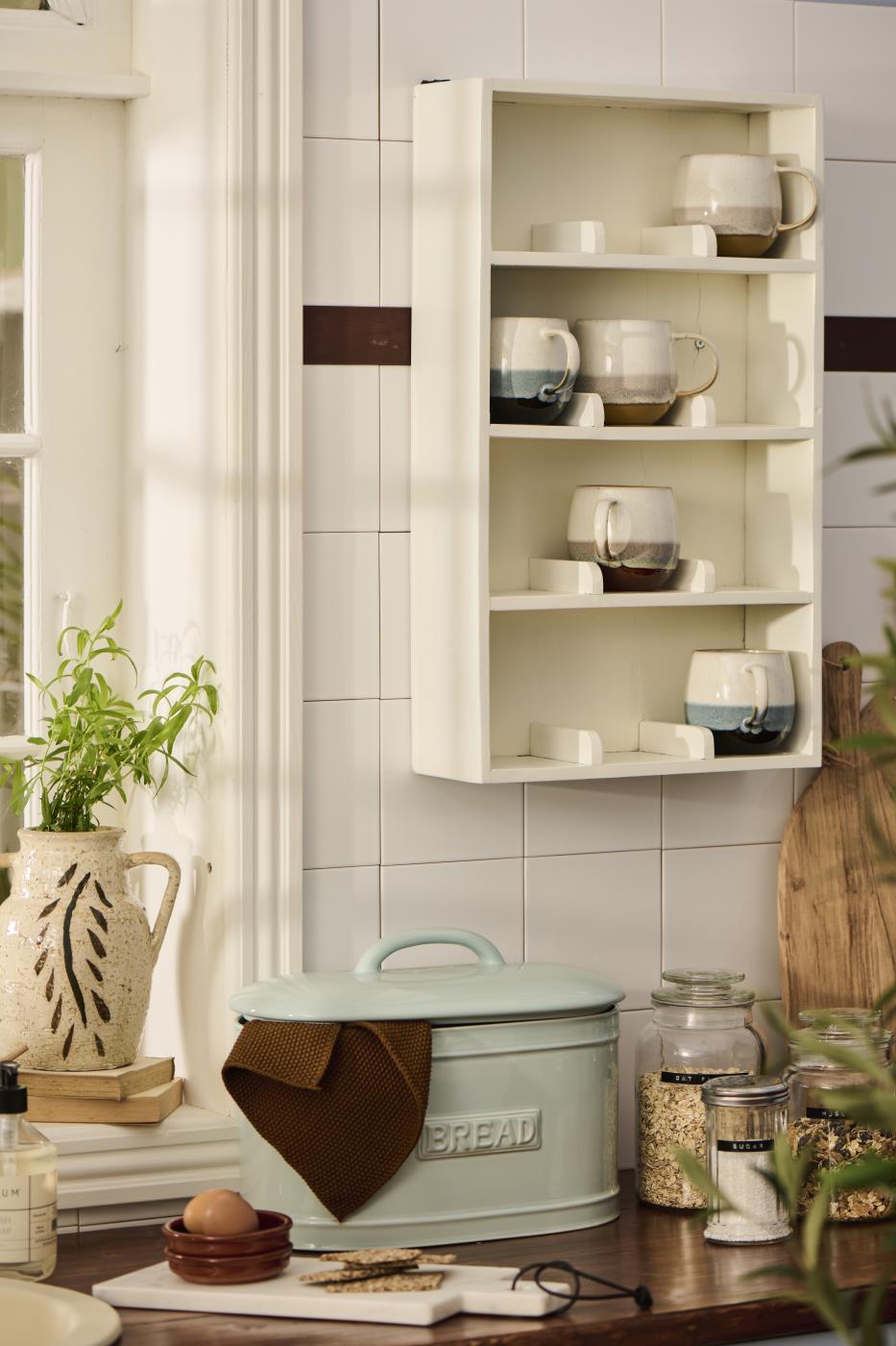 Ceramicznay miętowy / błękitny  chlebak owalny Ib Laursen