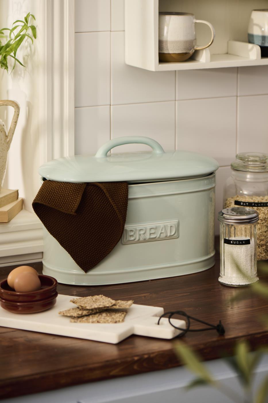 Ceramicznay miętowy / błękitny  chlebak owalny Ib Laursen