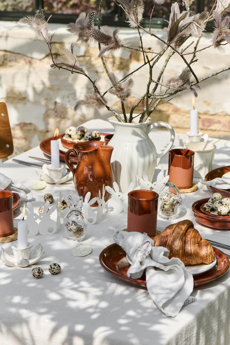 Świecznik ceramiczny kwiat żonkil  kremowy pojedyńczy Ib Laursen