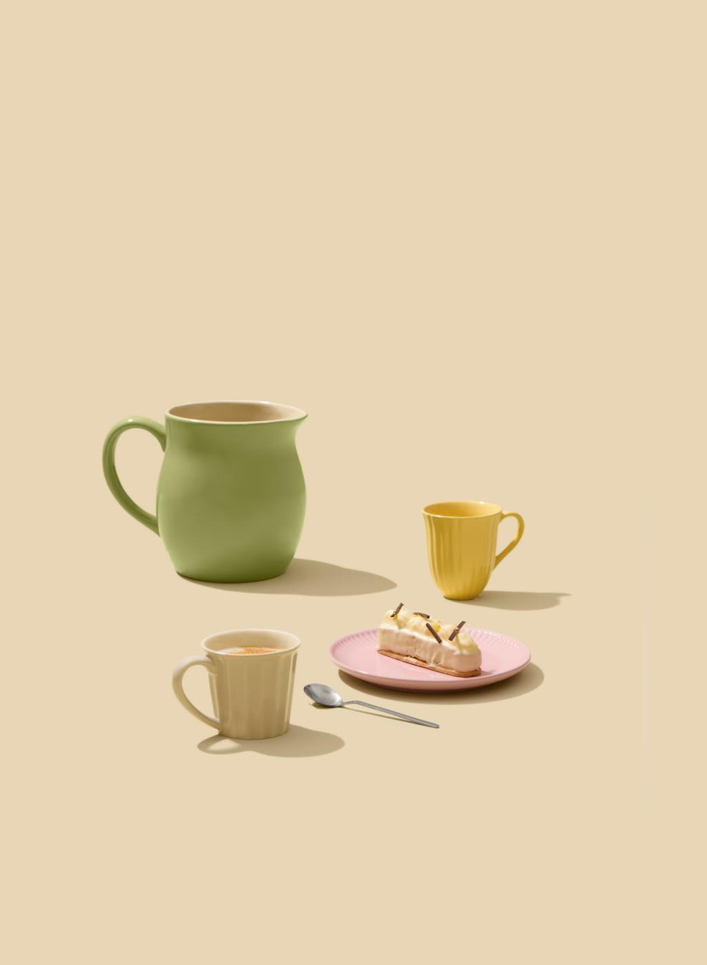 Kubek z rowkami Mynte żółty Lemonade Ib Laursen