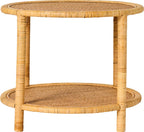 Stół , stolik boczny/kawowy z plecionym blatem i 4 nogami z rattanu Ib Lursen