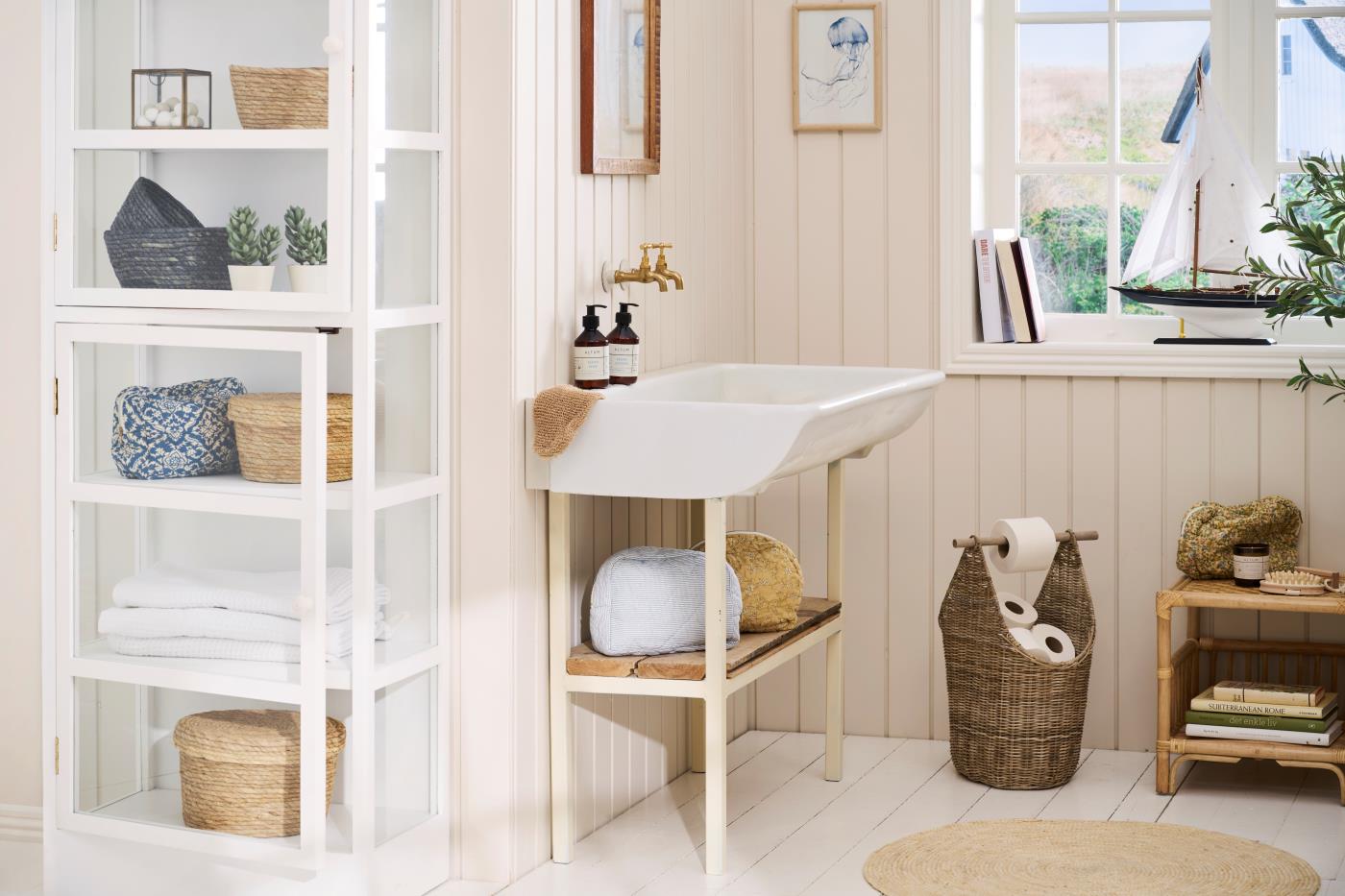 Kosz z uchwytem na papier toaletowy szary rattan Ib Laursen