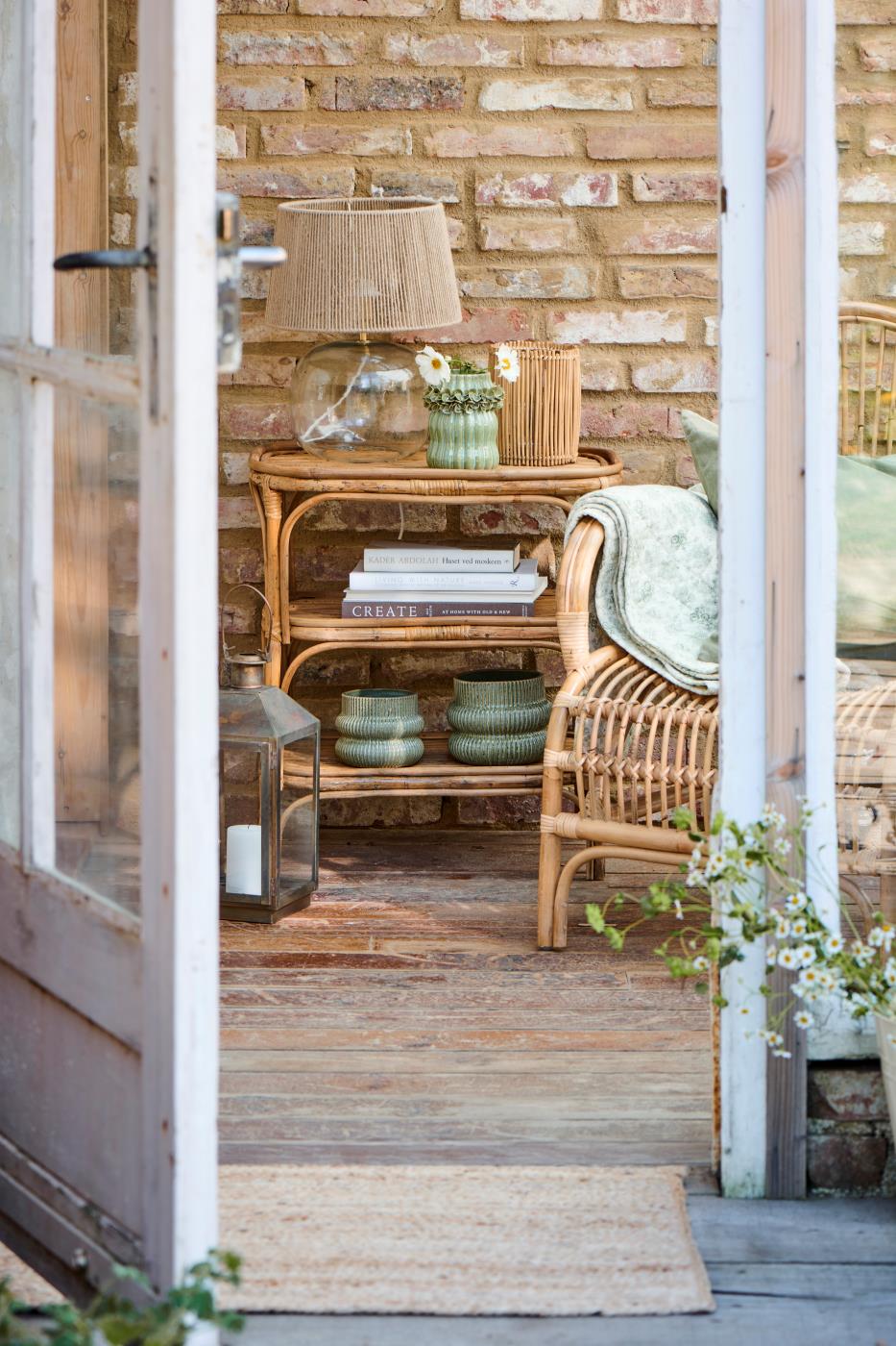 Wazon szkliwiony Hortensja zielony ceramiczny Ib Laursen