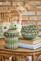 Wazon szkliwiony Hortensja zielony ceramiczny Ib Laursen