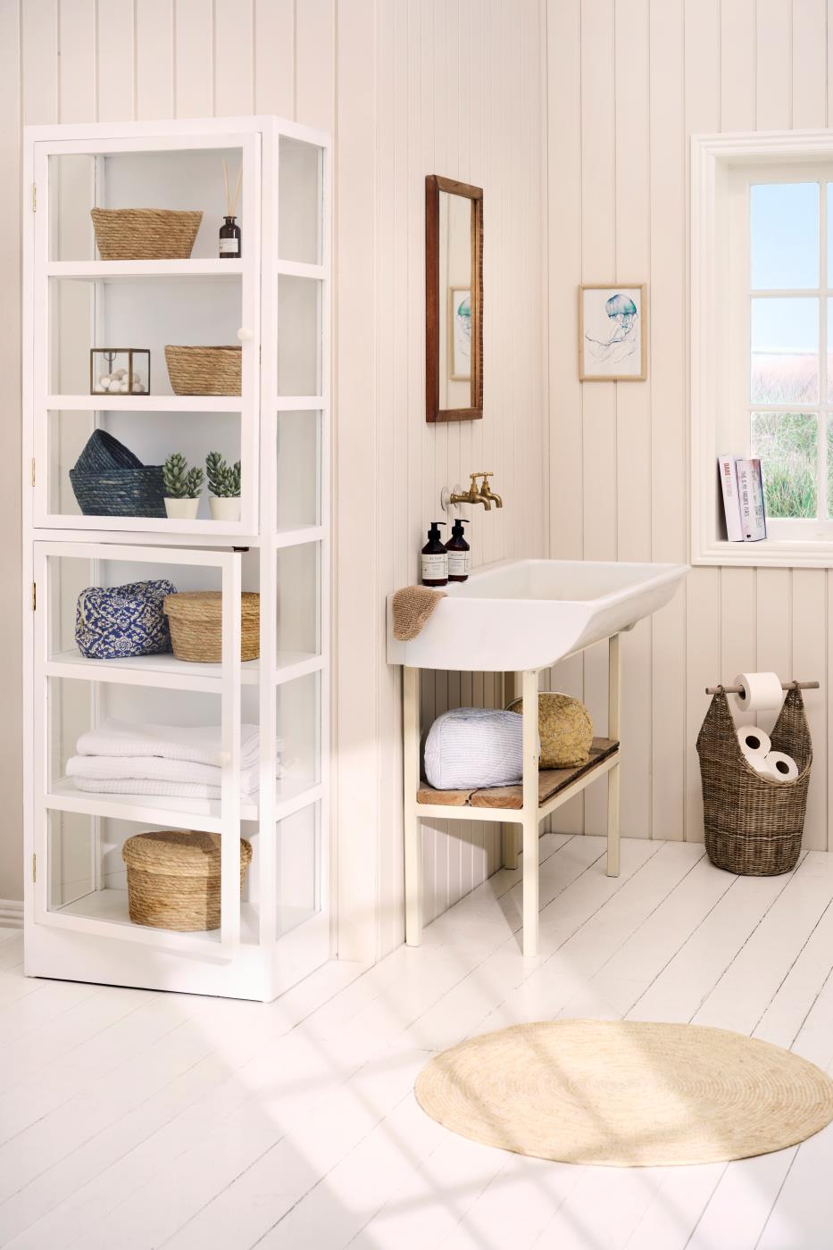 Kosz z uchwytem na papier toaletowy szary rattan Ib Laursen