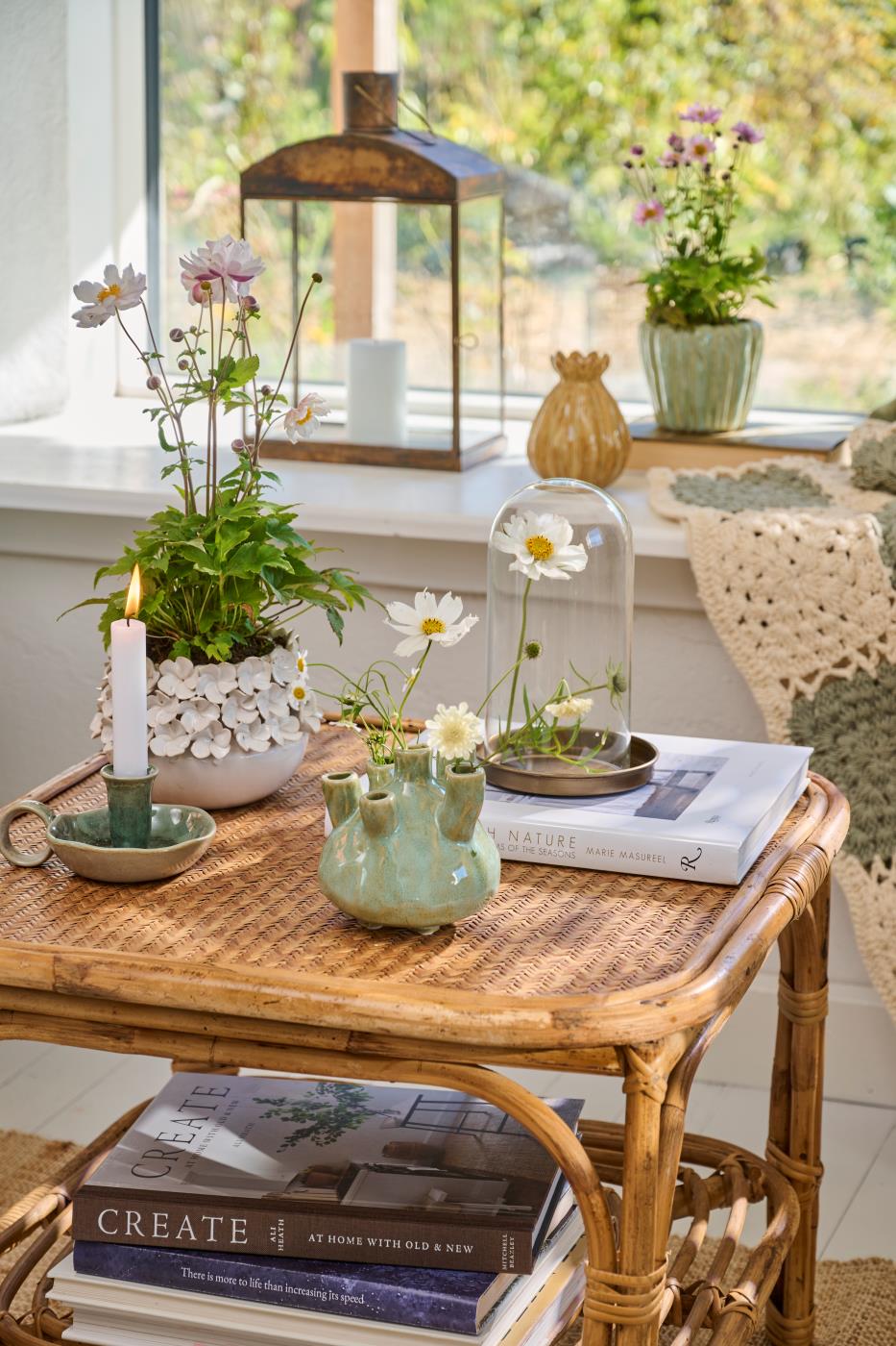 Wazon z 6 otworami Marina ceramiczny przydymiona zieleń Ib Laursen