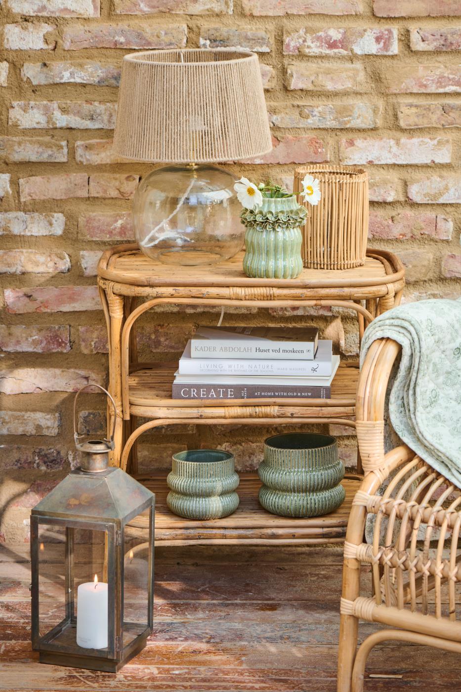 Wazon szkliwiony Hortensja zielony ceramiczny Ib Laursen