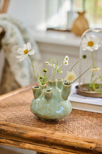 Wazon z 6 otworami Marina ceramiczny przydymiona zieleń Ib Laursen