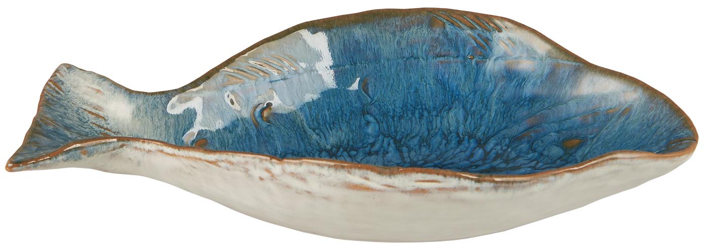 Miska Ocean Blue kamienna duża w kształcie ryby M Ib Laursen