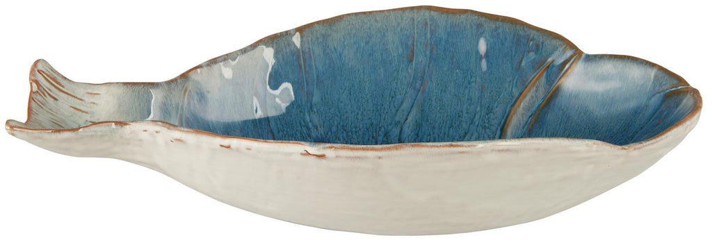 Miska Ocean Blue kamienna duża w kształcie ryby L Ib Laursen