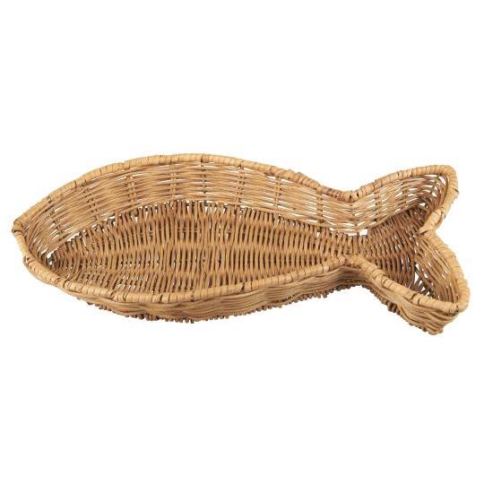 Koszyk , taca rattanowy w kształcie ryby Ib Laursen