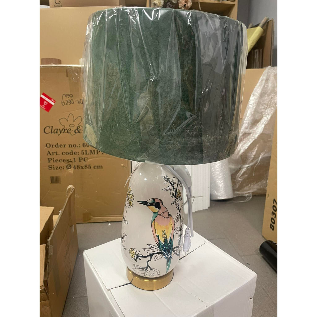 Lampa stołowa ceramiczna ptaki Clayre Eef