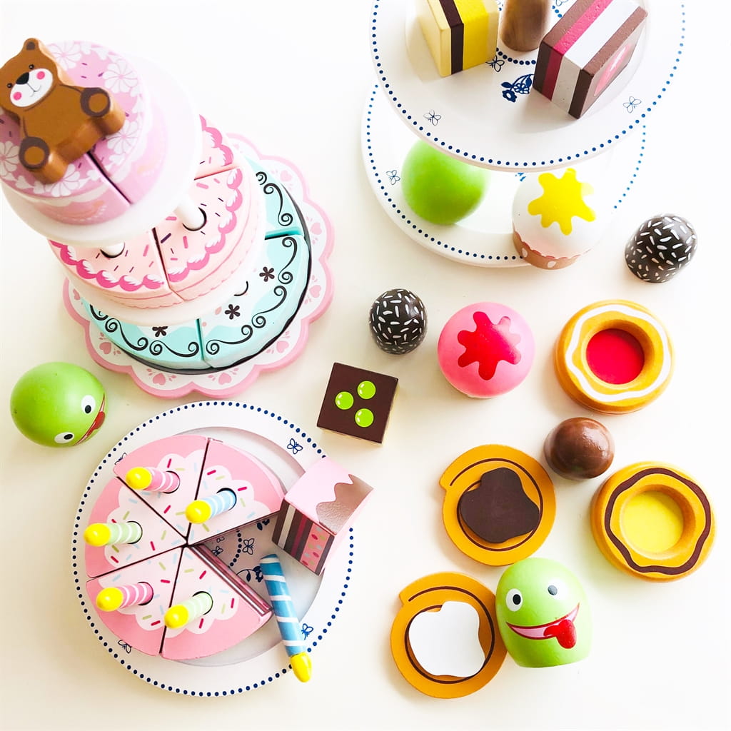 Tort drewniany urodzinowy dla dziecka Mamameo