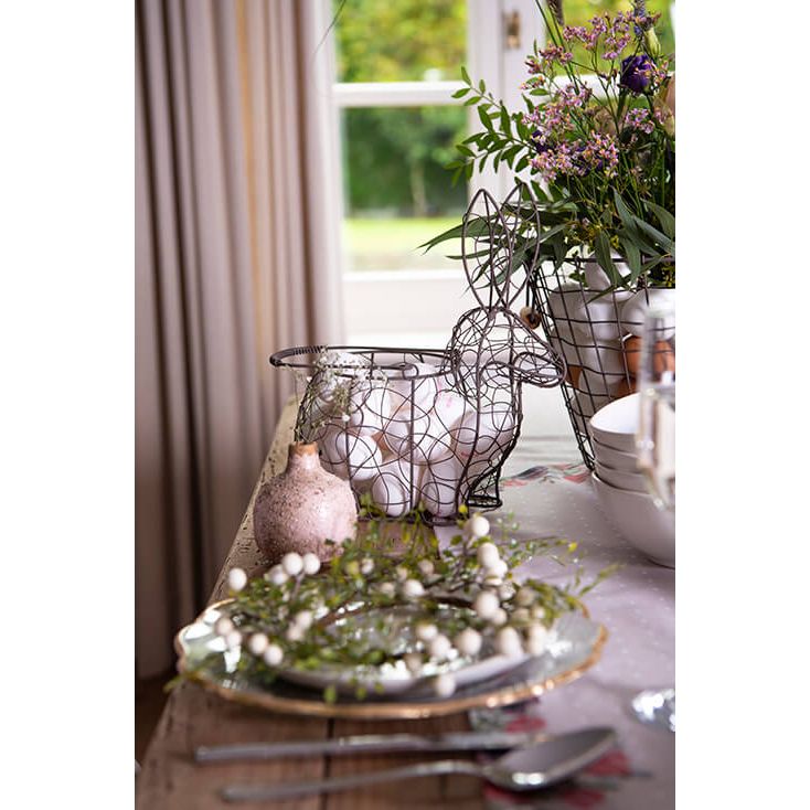 Koszyk druciany z rączką Królik na jajka duży Country Clayre Eef