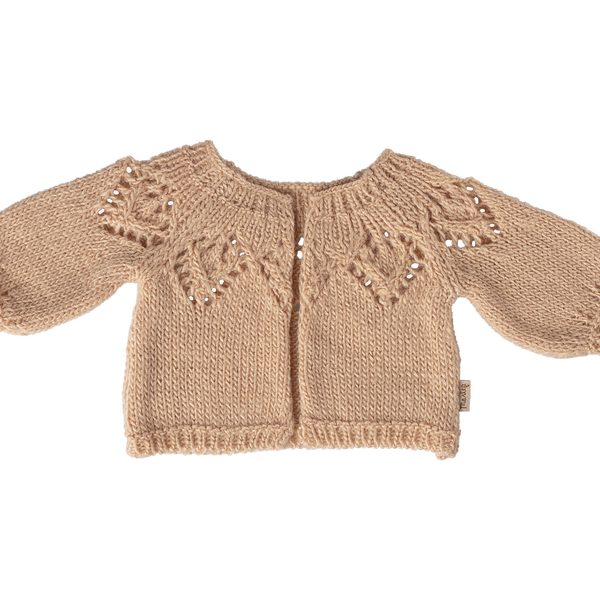 Dzianinowy kardigan, Size 4 - jasnoróżowy Maileg