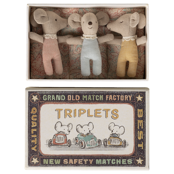 MAILEG Myszki trojaczki 8cm - BABY TRIPLETS in BOX